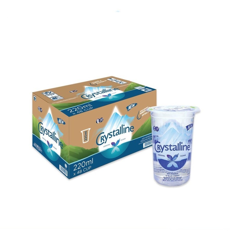 air mineral crystalline gelas 220 ml isi 48 cup