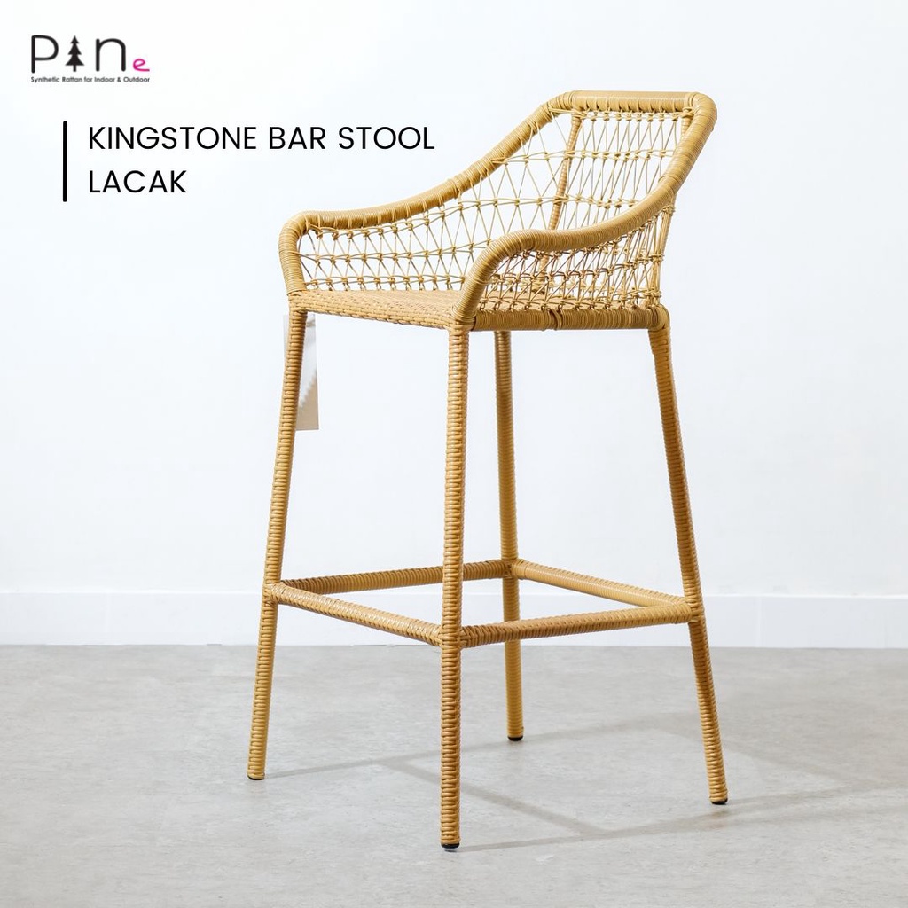 Kursi Bar Rotan Sintetis / Stool Bar Cafe Tinggi / Kursi Kafe - Kingstone Bar Stool Lacak