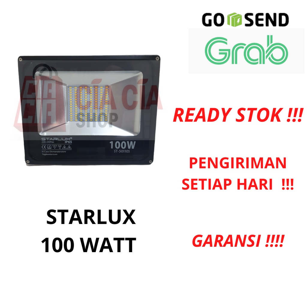 Starlux Lampu Tembak LED 100W Putih Kuning Flood Light Daylight Warmwhite Lampu Sorot 100 Watt