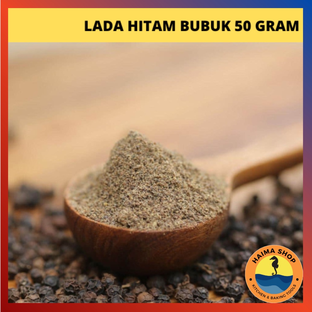 

LADA HITAM BUBUK ISI 50 GRAM KUALITAS PREMIUM BUMBU DAPUR/Lada Hitam Bubuk murni tanpa campuran