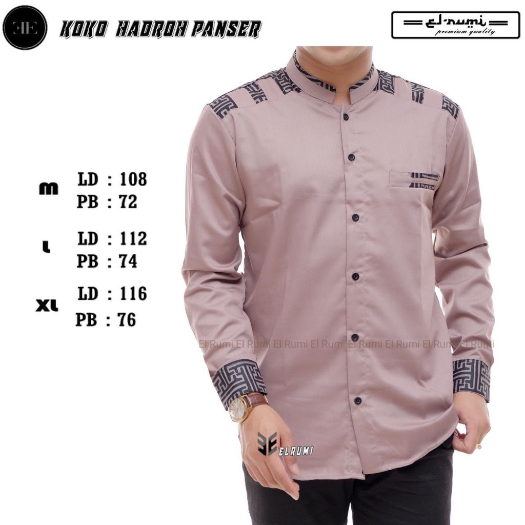 Baju Koko El Rumi Baju Koko Muslim Pria Lengan Panjang