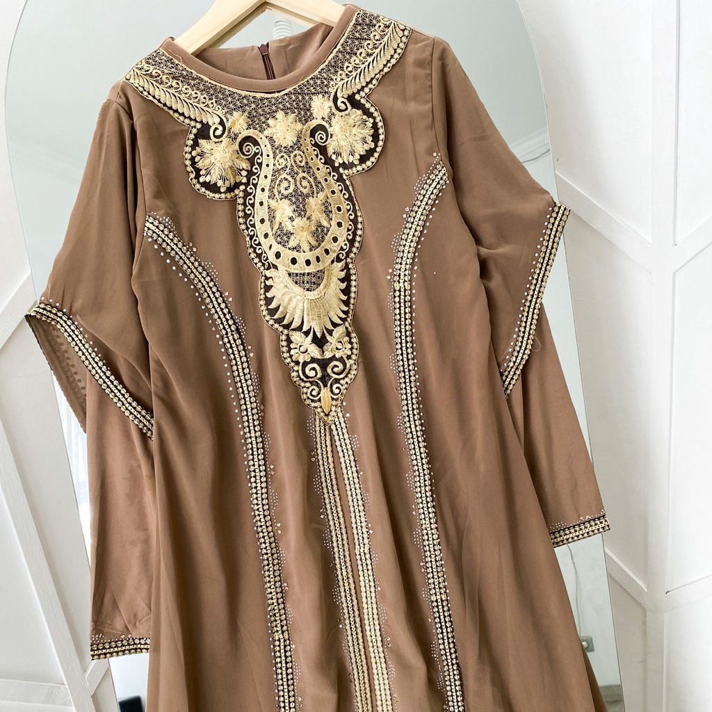 ABAYA ELNARA / Gamis Turkey / Longdress Muslimah / Maxy Formal / Busana Muslim / Dress Kondangan / Pakaian Mewah Arabic