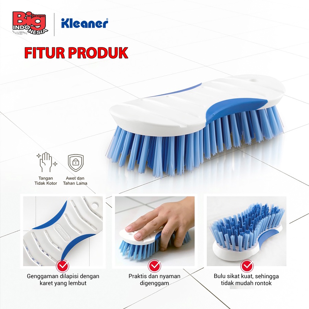 Sikat Lantai Genggam Karet Lembut Floor Brush Pembersih Lantai 1 Pcs Kleaner K19018