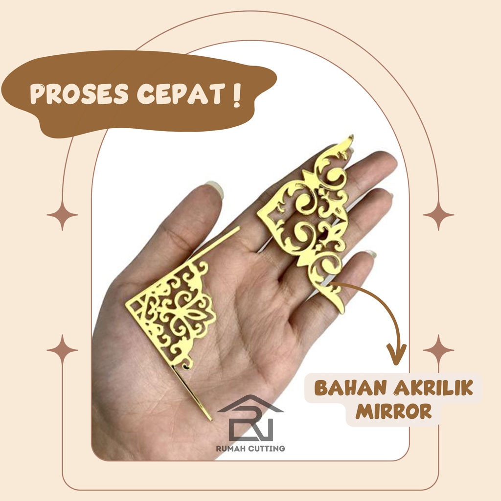 Sudut Siku Hantaran Seserahan Frame Akrilik Mahar Ornamen Sudut