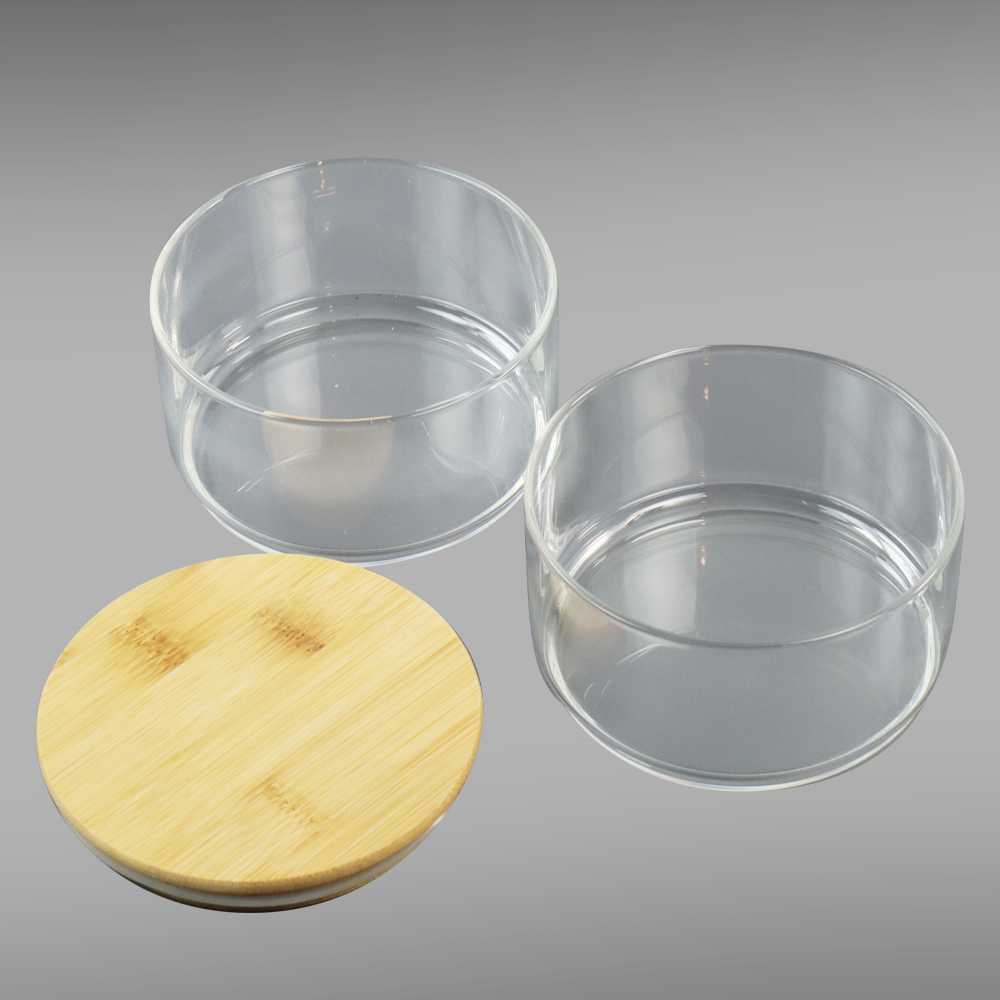 (BISA COD) FTIHSHP INTERNAUL Toples Kaca Penyimpanan Makanan Bamboo Cover 2 Layer - YS-7061