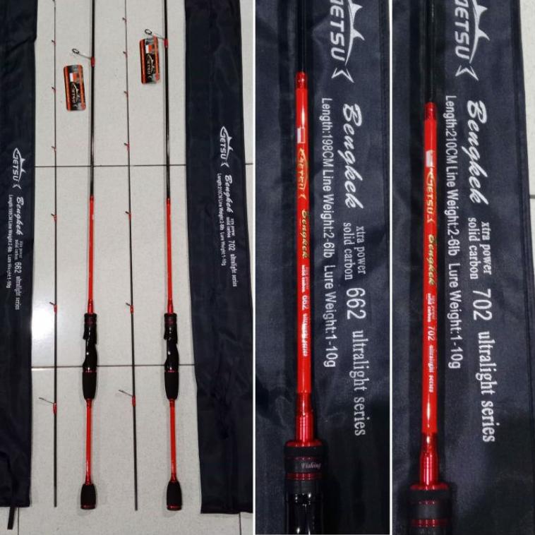 ✨12.12✨ COD Joran Pancing UL Getsu Bengkek 662 702 2-6lb Carbon Solid grosir