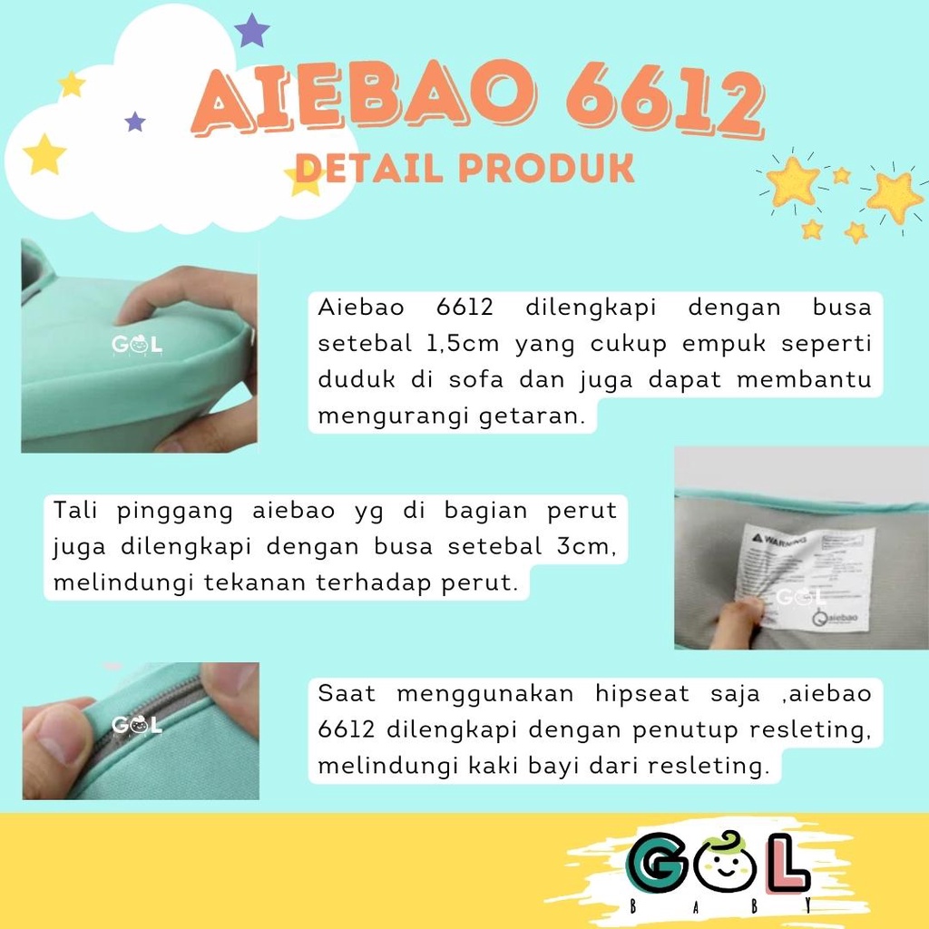 Gendongan Bayi Baby Carrier multifunction 11 in 1 Hipseat Carrier Aiebao 6612 (6626 6627 6629 6636)