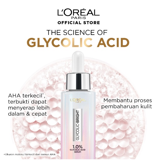 L'Oreal Paris Glycolic Bright Instant Glowing Face Serum - 15/30ml Loreal Glyco Acid AHA Exfoliating