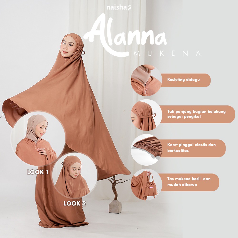 Allana Mukena - Giter Store - Mukena Katun Rayon 2in1 by Naisha