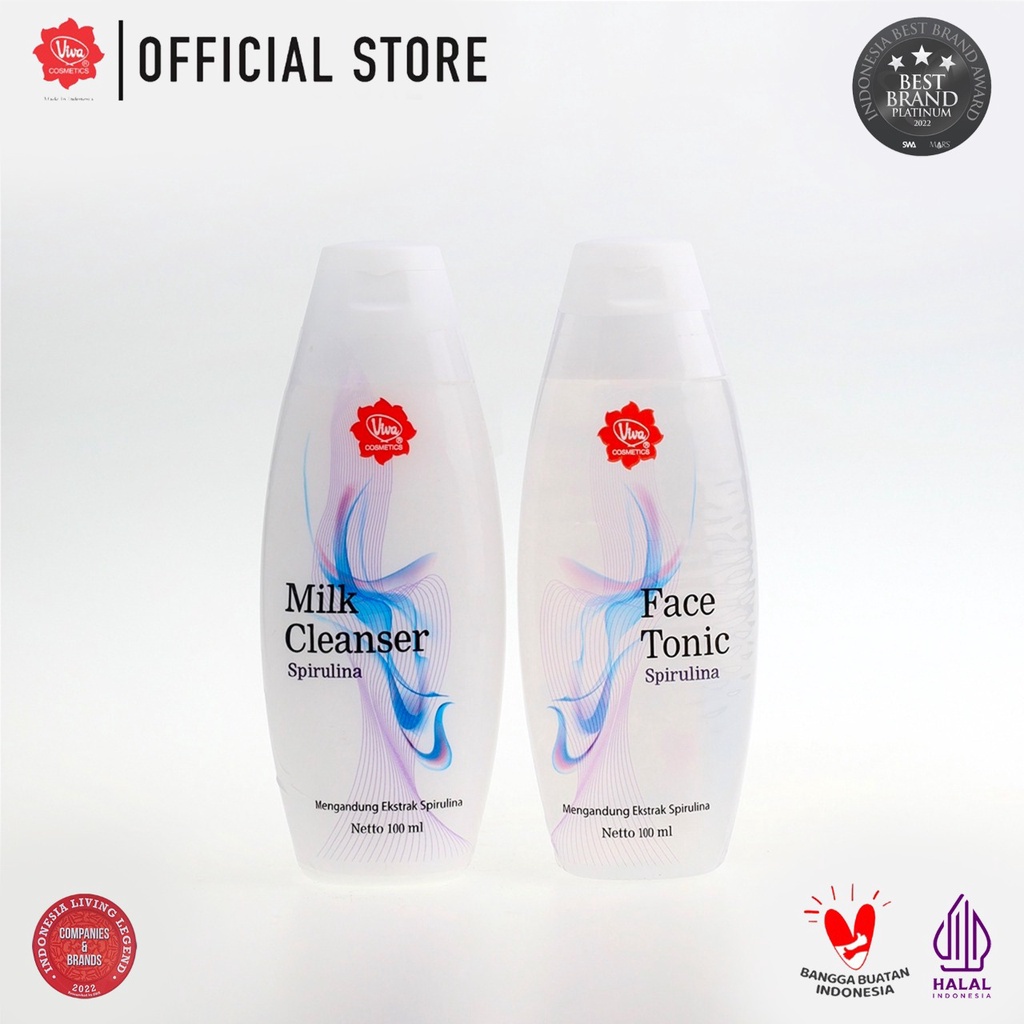 (BPOM) VIVA Milk Cleanser dan Face Tonic 100ml BPOM/AIR MAWAR VIVA