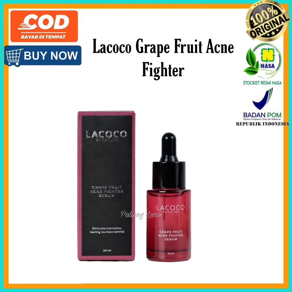 SERUM perawatan WAJAH,LACOCO,GRAPESERUM,20ML,ORIGINAL,NASA PUSAT,LACOCO Grape Fruit Acne Fighter Ser
