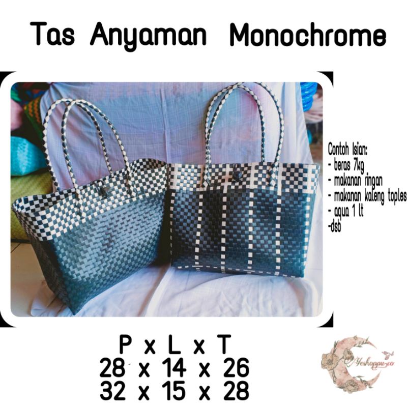 Tas anyaman PREMIUM MONOCHROME / TAS MONOKROM / TAS JALI MONOKROM / TAS PREMIUM PONOROGO
