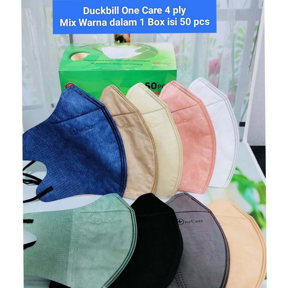 Masker Duckbill Warna Warni 4ply Isi 50 pcs