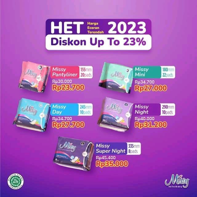 MISSY Pembalut Kesehatan / Pembalut Wanita / Pantyliner / Softex Kesehatan