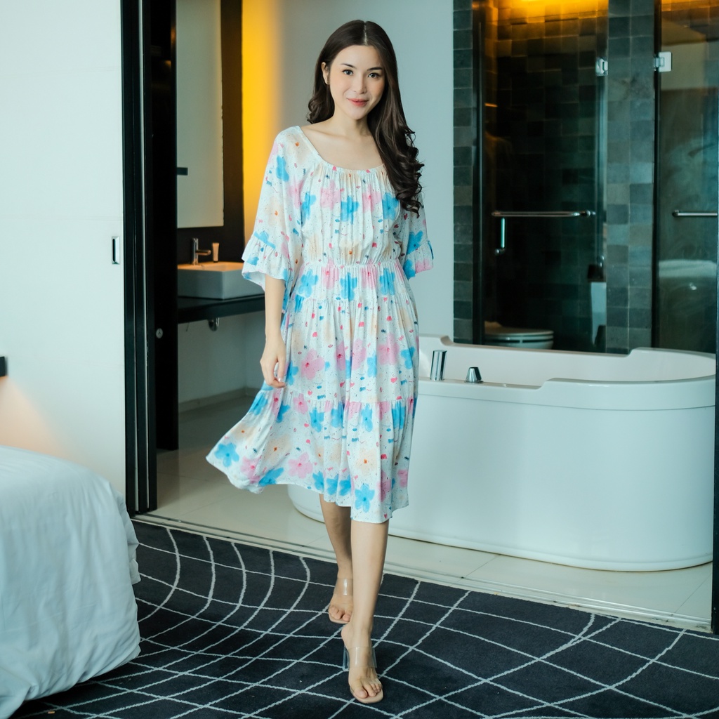 Ladybydiana BLOSSOM SLEEPWEAR Mini Dress Tidur Wanita Dewasa Bahan Rayon