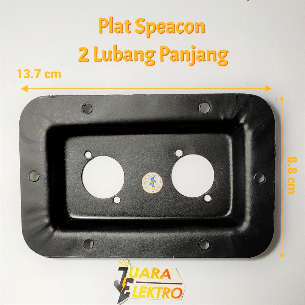 Plat Speacon 2 Lubang Panjang | Plat Spikon Terminal Speaker Besi Besar 2 Lubang Panjang