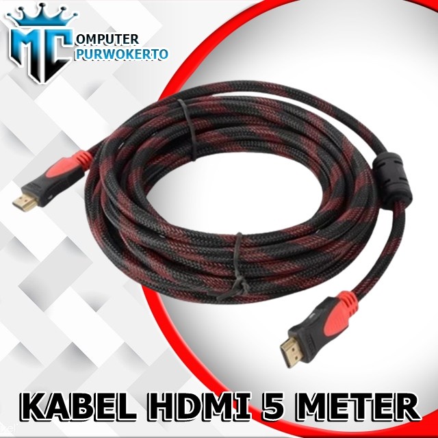 Kabel HDMI to HDMI 5m kualitas bagus