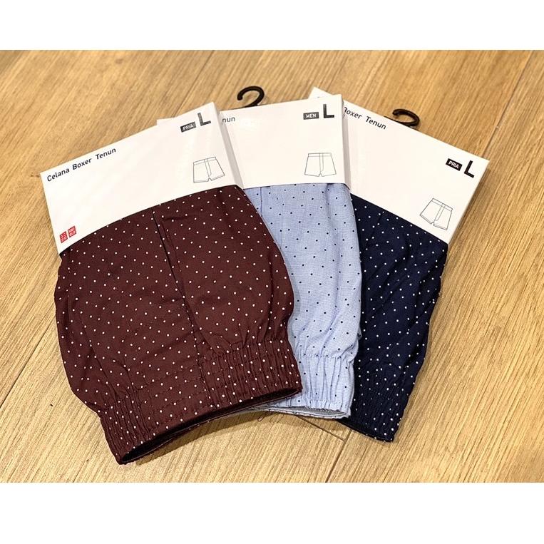 RECOMENDED UNIQLO Boxer Pakaian Dalam Woven Broad Trunks Rajut Original