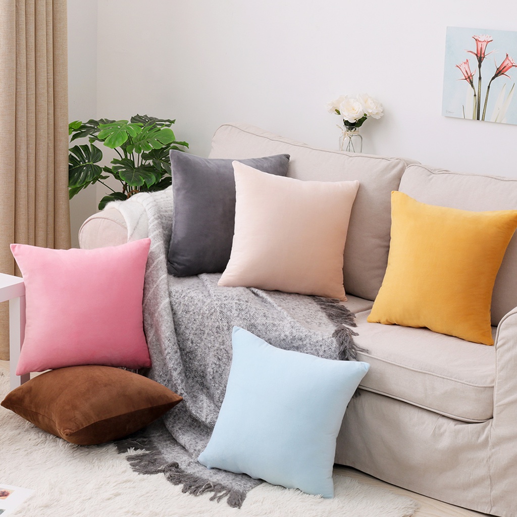 [✅COD] Bantal Sofa Bed Kursi 40x40 (Isi 5 Pcs) Cushion Pillow Bahan Dakron Empuk Lapis Kain Katun Perlengkapan Dekorasi Sofabed Ruang Tamu Rumah Minimalis Mewah Aneka Warna Polos