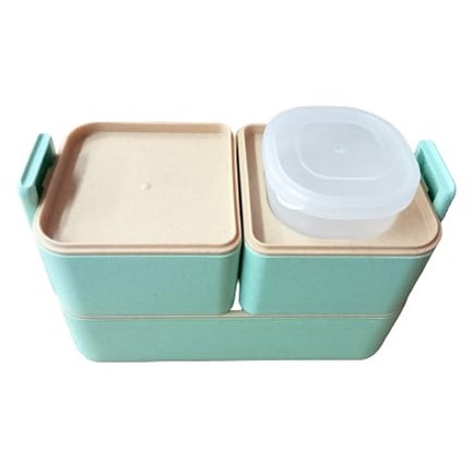 Tempat Bekal Anak 1050 ML 2 Susun / Lunch Box Anak Aesthetic