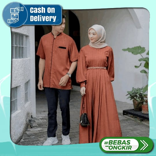Serayya Couple L Gamis Muslim Pasangan Ootd Lebaran Setelan Fit To Xl Besar Premium L Sarimbit Cp Vh