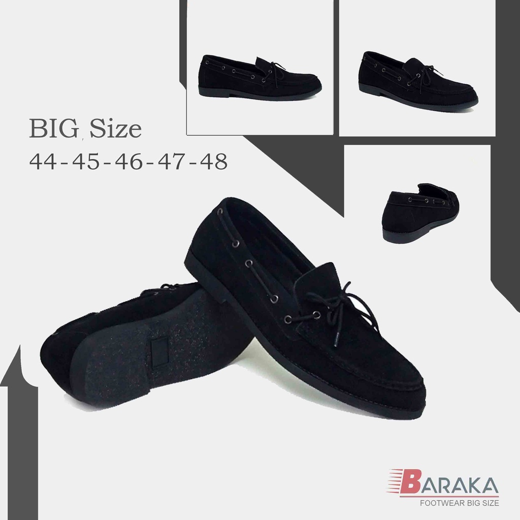 PETERSON X ZAGIB | Sepatu Pria Loafers Full Black Big Size Moccasin Casual Cowok Ukuran Besar 44-48