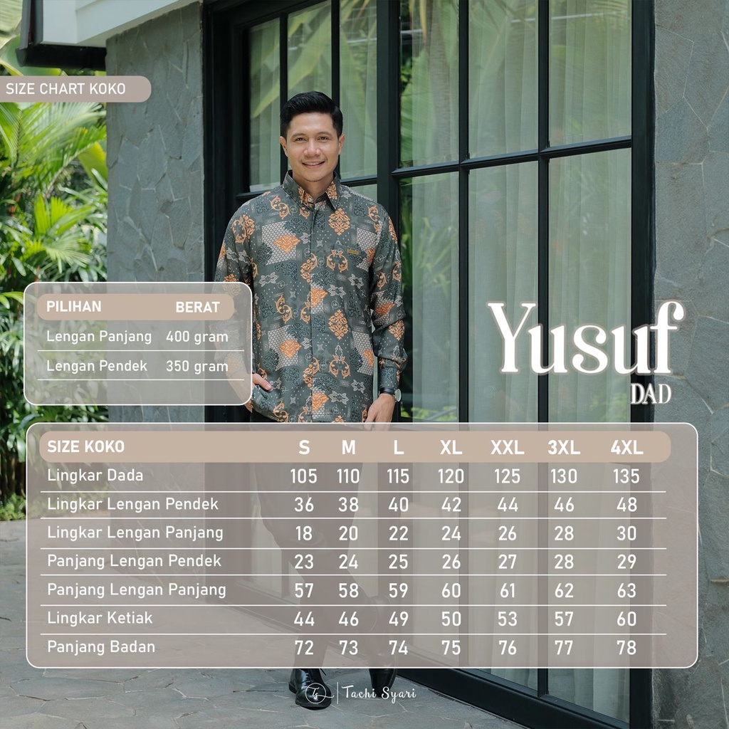 Yusuf Series Koko Dewasa Lengan Pendek By Tachi Syari