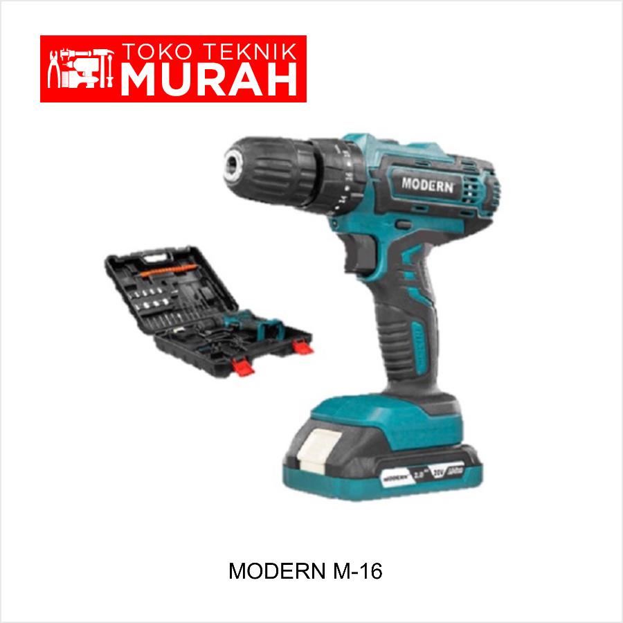 Modern M-16 Mesin Bor Tembok Cordless M-16 Impact Drill Cas Baterai