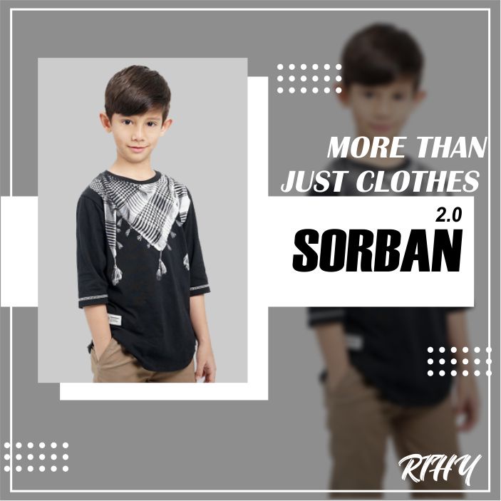 Baju Kaos distro Motif sablon Sorban 3D Anak Laki Laki Cowok Islami usia umur 3 4 5 6 7 8 9 10 11 12