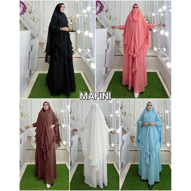 MAFINI SYARI BY AJE ZAS COLLECTION GAMIS ORIGINAL SET KHIMAR