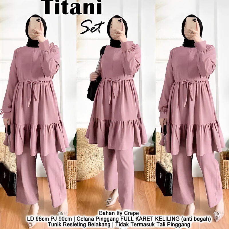 Ramdan Collection - Titani One Set Tunik Wanita Kekinian Jumbo Ld 115 XXXL 3XL Korean Style Hijab Fashion Muslim Kekinian Baju Setelan Wanita Terbaru 2023 Import