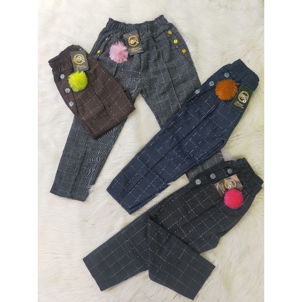 bagy pants anak motif kotak kotak 4-13 tahun celana anak perempuan celana panjang anak fashion anak