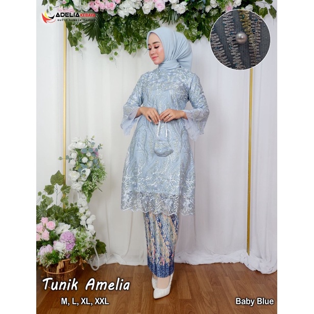 Kebaya Tunik Amelia AD / Kebaya Modern Pesta / Tunik Brukat / Wisuda