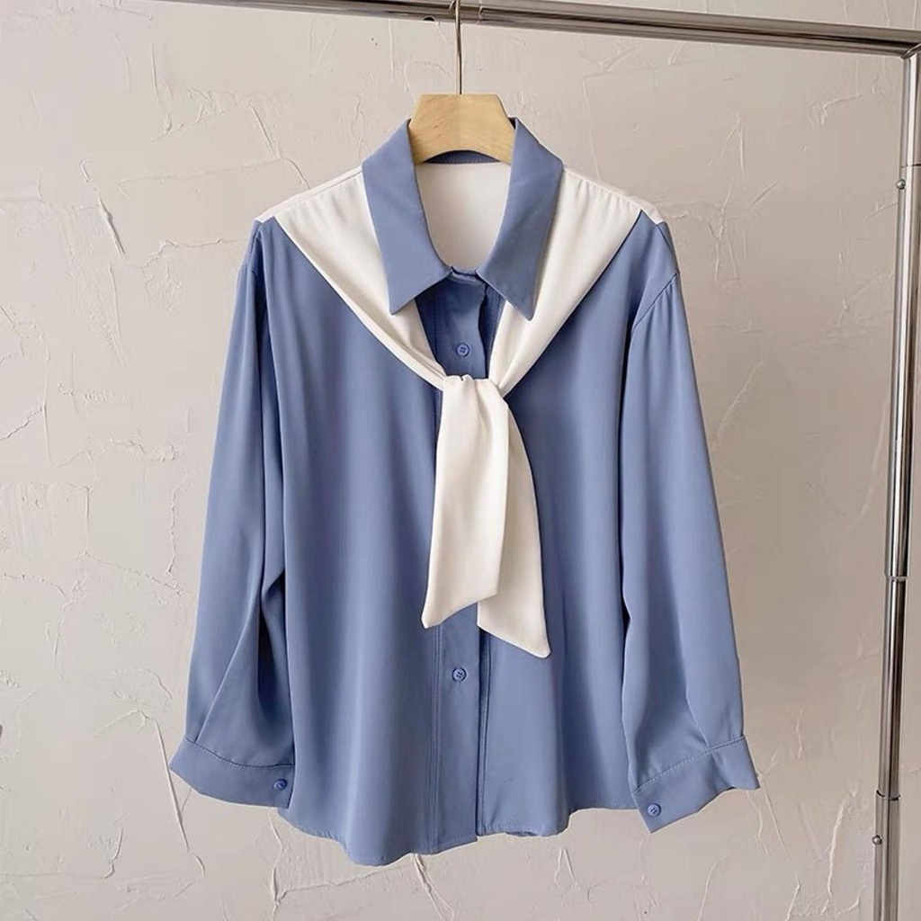 GMS - Sailor Blouse l Kemeja Kerja Matt Wollycrepe Premium l OOTD Casual Daily Wanita