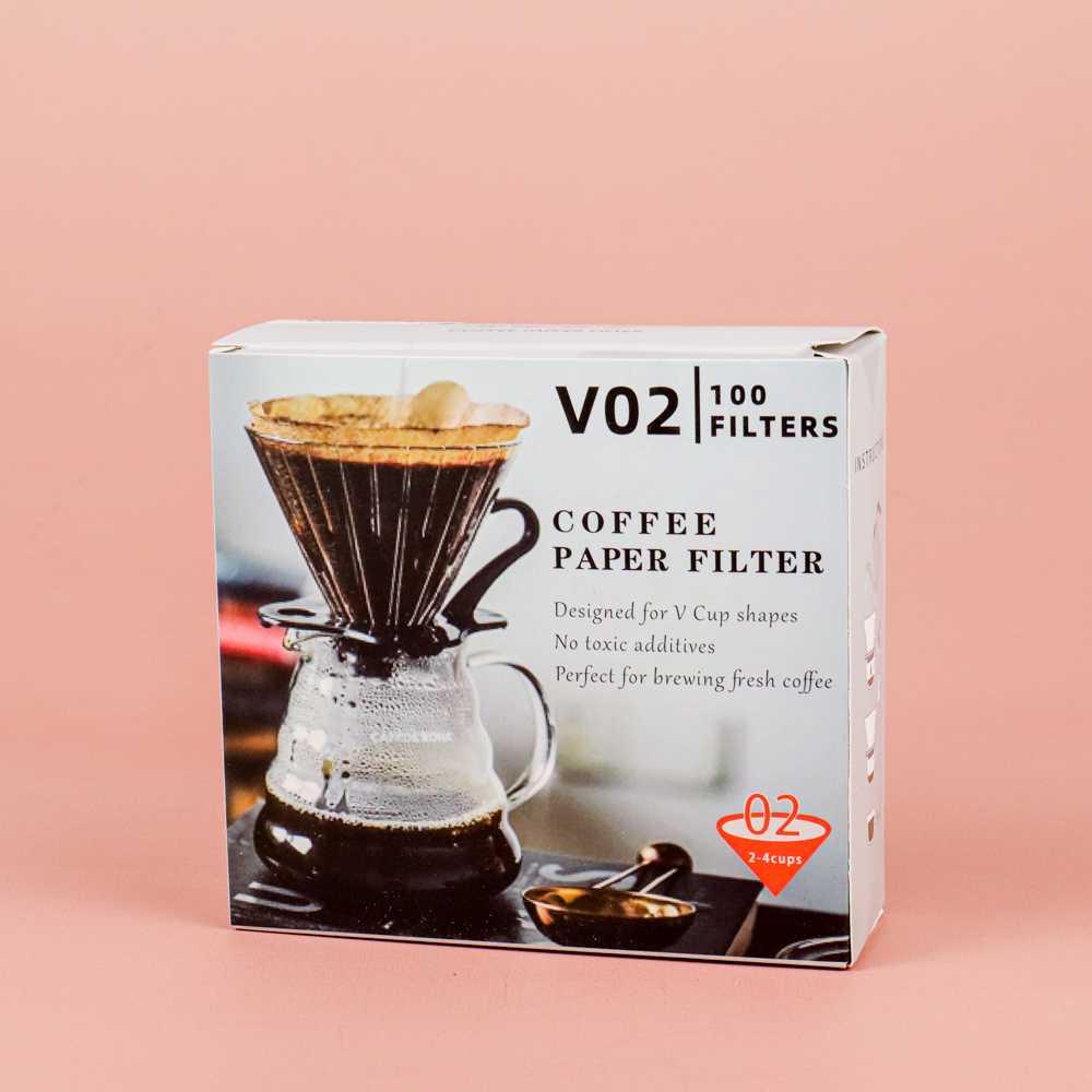 Kertas Filter Saringan Kopi Espresso V02 Drip Coffee Tea Infuser 2-4 Serving 100PCS - YA1132 - Brown