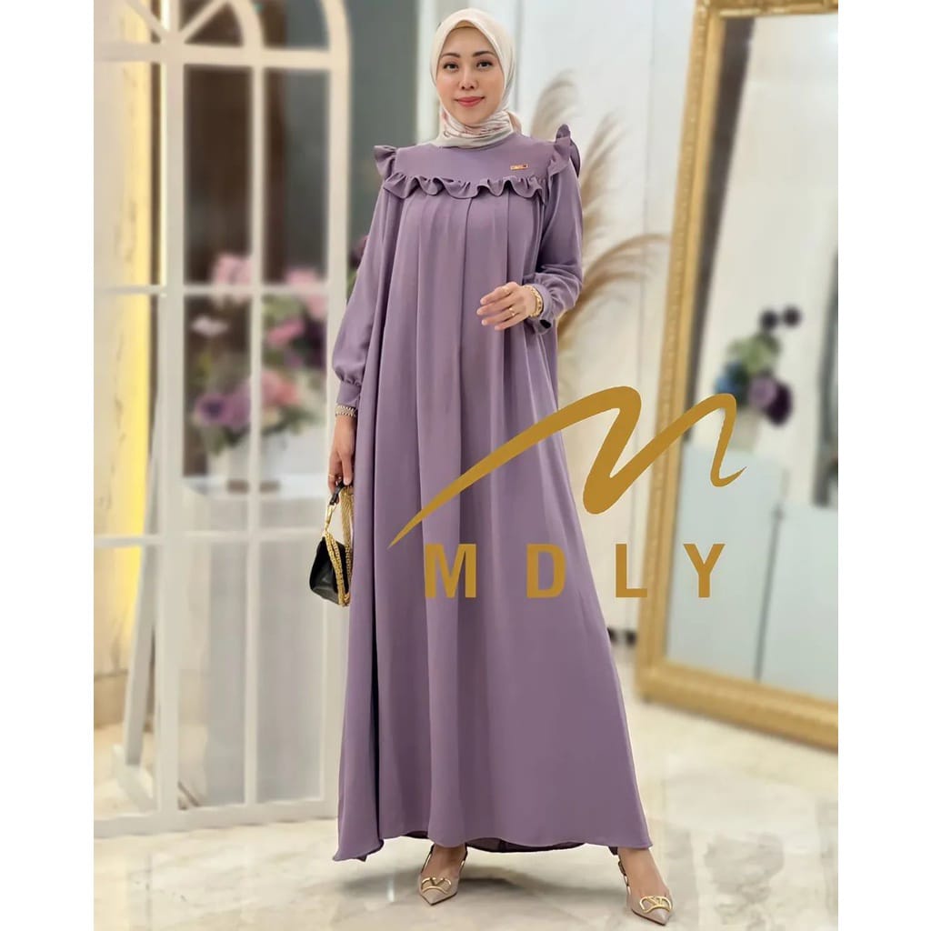 Terbaru Belinie Gamis Cringkel Premium Aplikasi Renda Fit XXL-XL-L Dress Jumbo Kekinian 2023 Baju Kondangan Wanita Busui Friendly Gaun Cantik Pakaian Pesta Cewek Fashion Wanita Muslim Dres Big size Oufit vintage