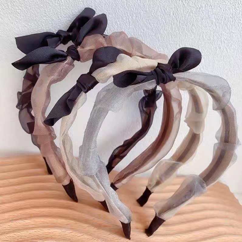 Bando lucu gaya korea  Ikat Kepala Busur Telinga headband korea fashion import wanita Hair Accessories organza aksesoris wanita