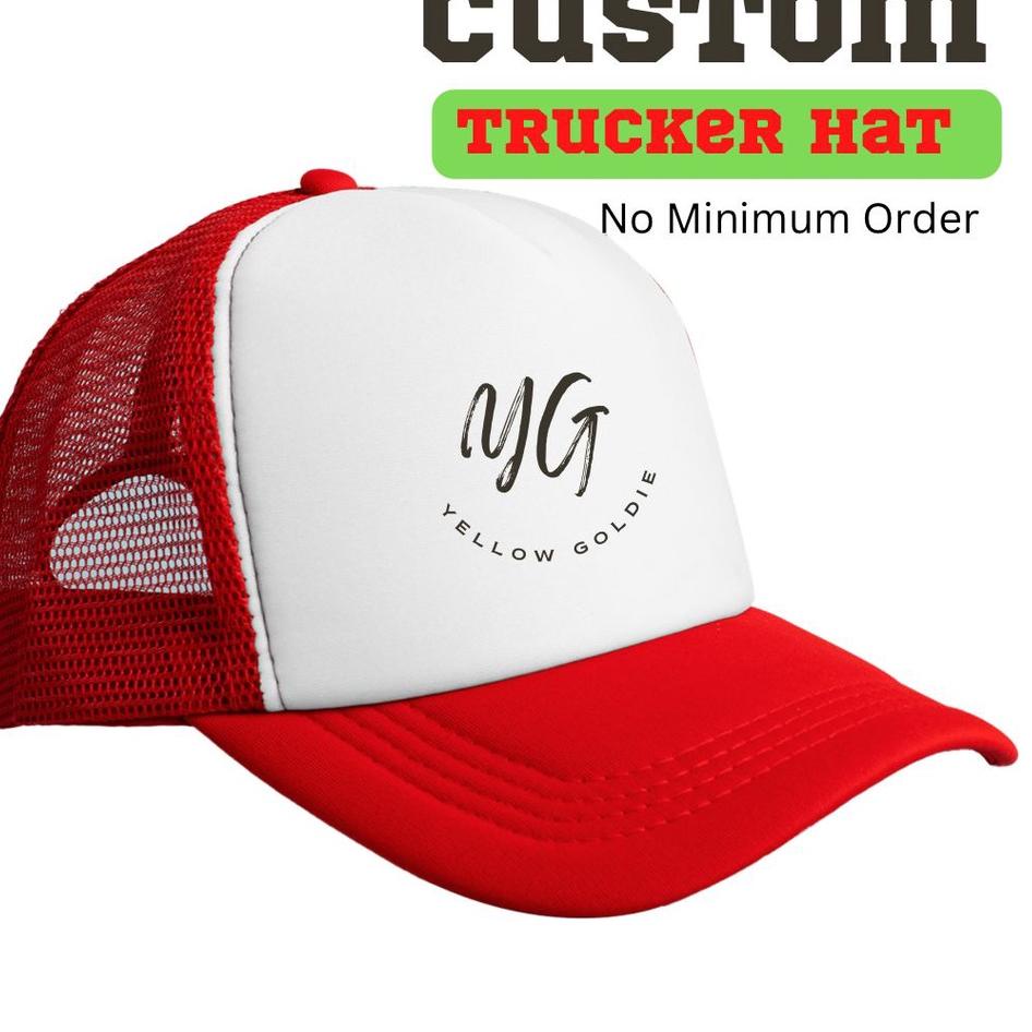 Terlaris custom topi trucker jaring sablon gambar design kata-kata satuan grosir
