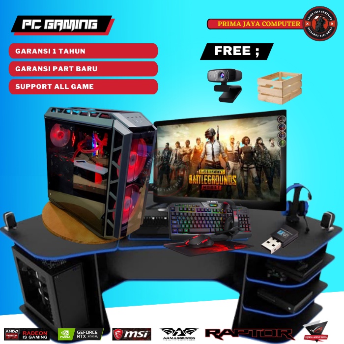 Pc Gaming Editing Rakitan Ful set PC Cpu Gaming Rakitan Fullset Lengkap I9 10900K RAM DDR4 32GB SSD 