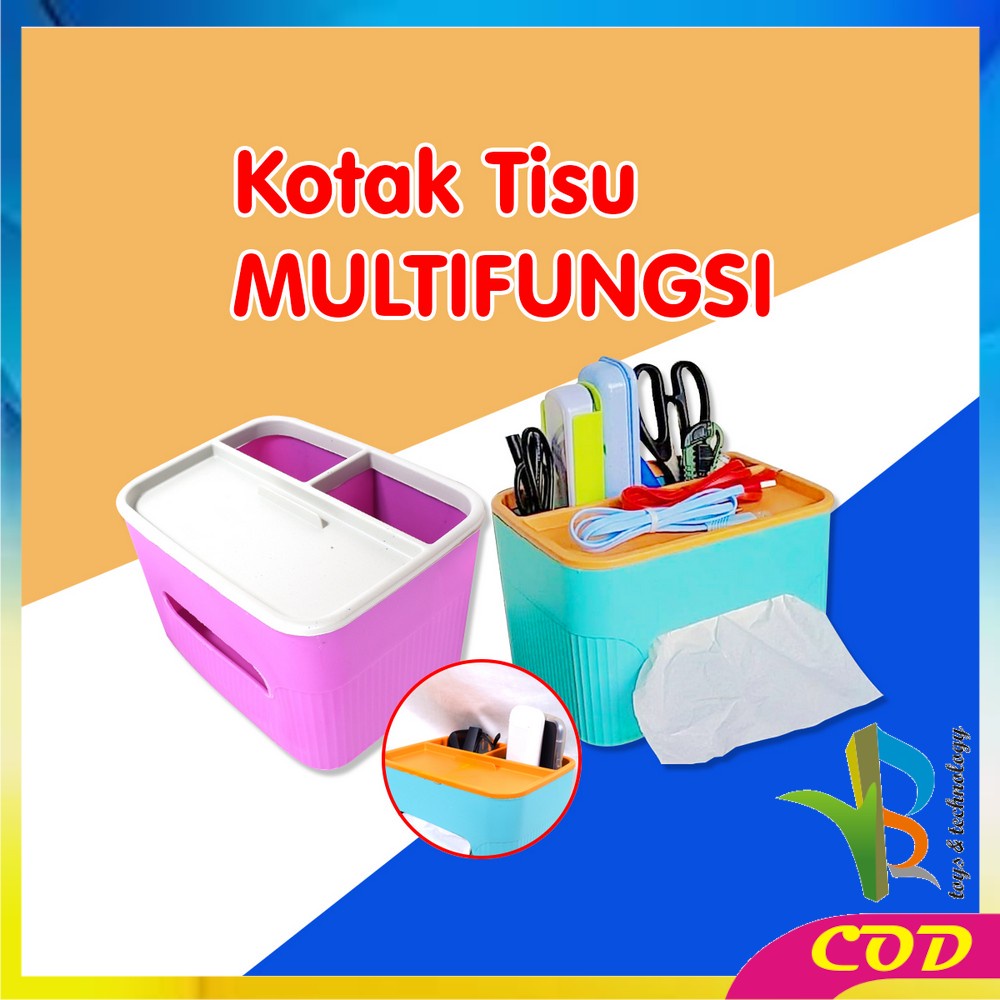 RB-C826 Kotak Tissue Plastik Box Storage Kotak Penyimpanan Multifungsi / Kotak Tempat Tisu Holder Remote Phone Kosmetik Serbaguna