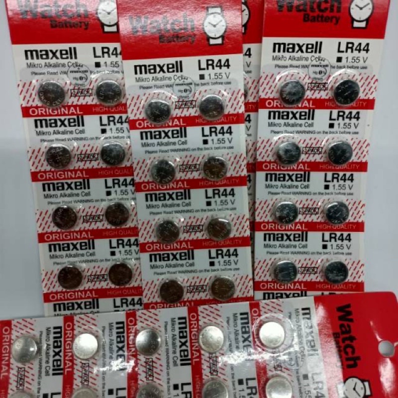 BATRE MAXELL KANCING BATERAI BATTERY AG13 SR LR 44 LR44 L1154F GROSIR JAM TANGAN KALKULATOR