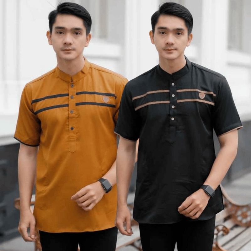 Baju Koko Kurta Dewasa Lengan Pendek Material Catton Adem Serap Keringat