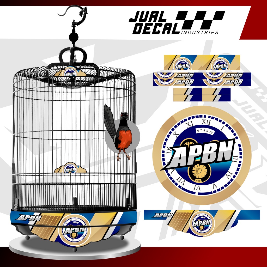 Decal Sangkar Murai APBN JAM DIGITAL Stiker Sangkar Murai Gantangan no 1 2 3