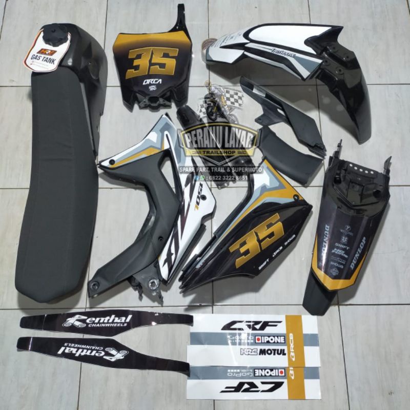 body set crf 150 2018 fullset lengkap pnp crf kap crf 150 modifikasi 2018 hitam set decal pnp body c