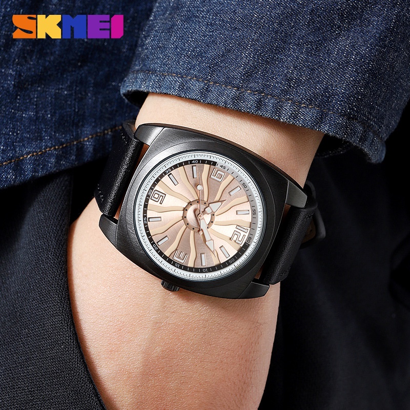 SKMEI 2060 Jam Tangan Pria Analog Kasual Style Tali Kulit WATCHKITE WKOS