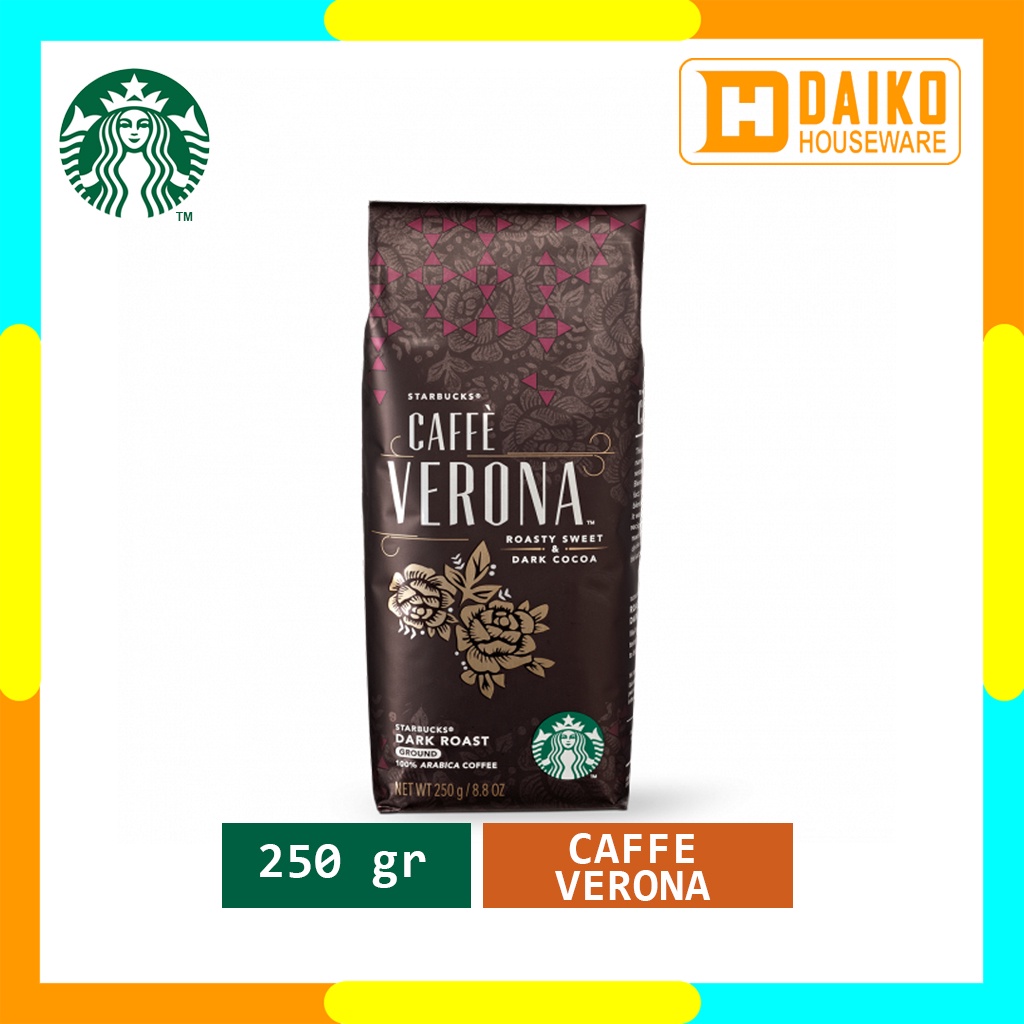 Kopi Starbucks Whole Bean Caffe Verona Dark Roast Coffee Sachet Bag 250g Kopi Biji Panggang