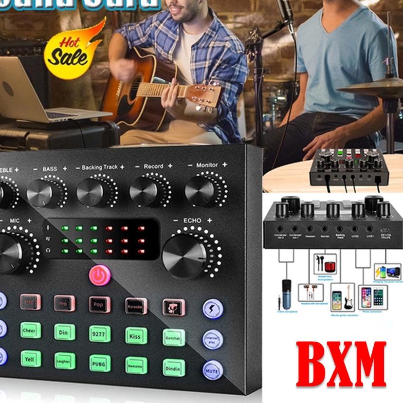 ○ Sound card V8S Mixer SoundCard V8S Bluetooth MIXER Audio USB External Soundcard v8 ♡