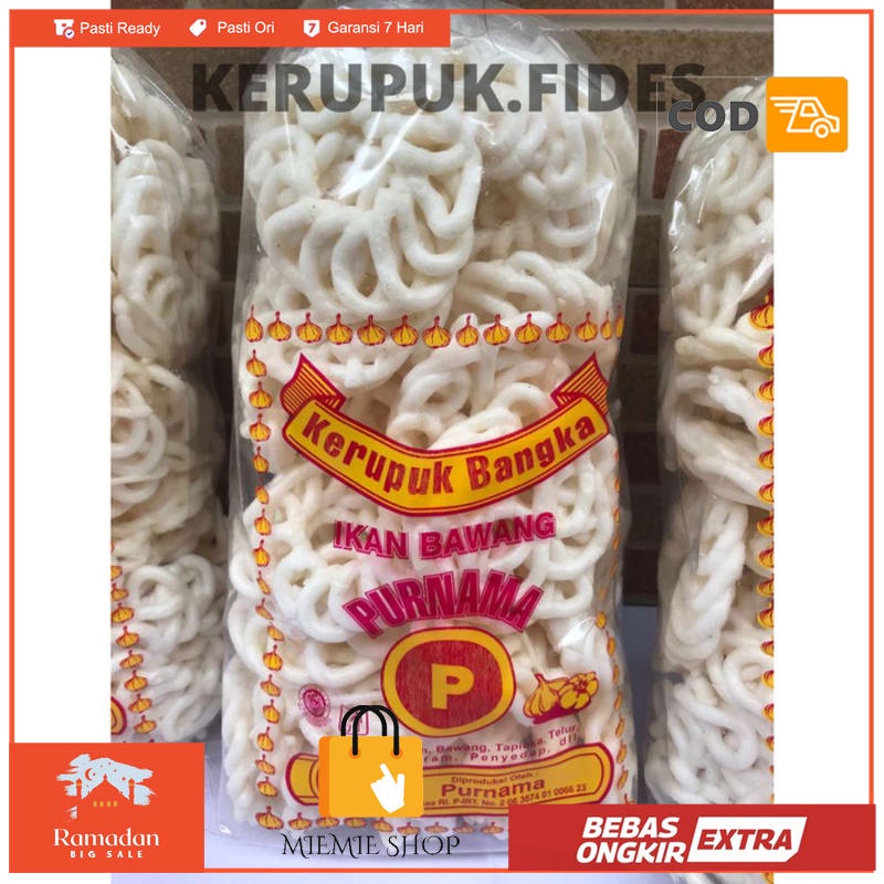 

KERUPUK BANGKA PURNAMA IKAN BAWANG - Isi 20 Pcs Gurih Enak Mantap