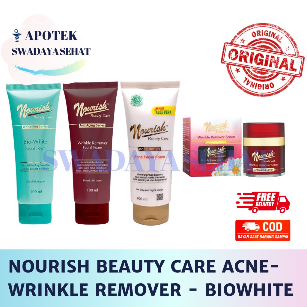 NOURISH BEAUTY CARE Acne Wrinkle Remover Serum 30 ML Facial Foam 100Ml Bio White Sabun Wajah Varian