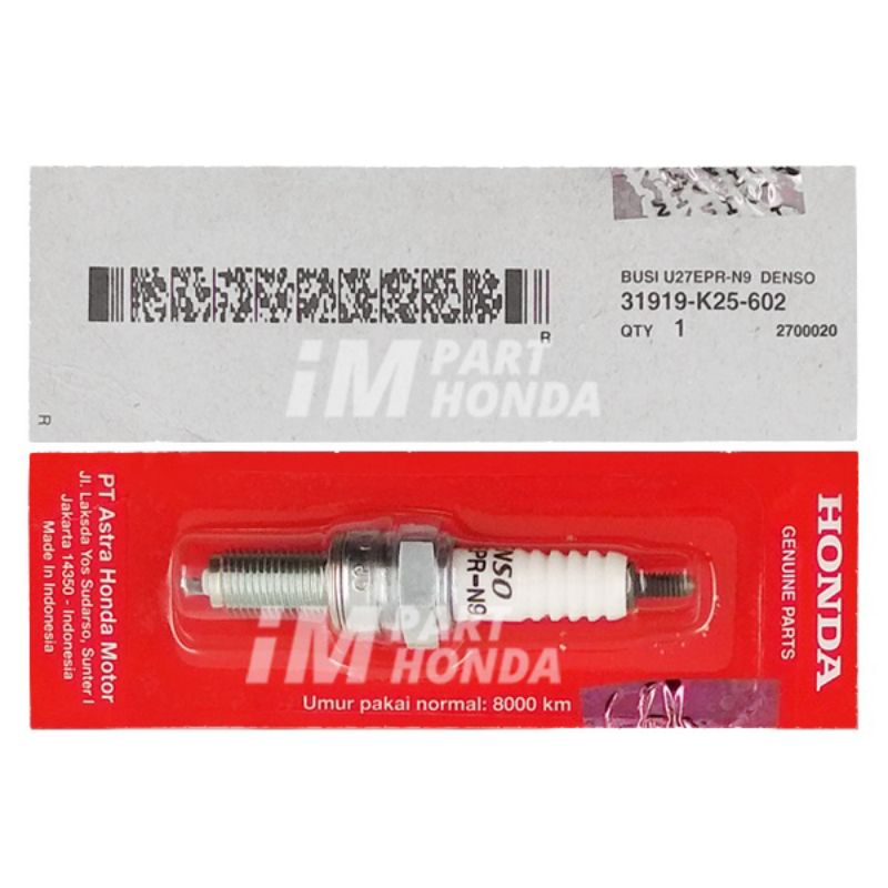 Busi Denso U27EPR-N9 PCX Vario 110 125 150 Beat Scoopy Spacy Fi